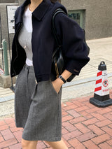 [MADE] Fidic Wool Herringbone Bermuda Pants