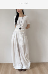 Boatneck Ribbed Elbow Length T-Shirt