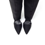 Cut-Out Pull-On Boots Heel(Black)