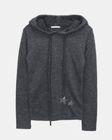 Teuin Star Patch Fleece Hooded Sweatshirt