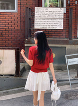 Round Basic Short Sleeve Knit (8color)