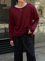 [1+1] LMN Roé Summer Boat Neck Oversized Knit Long Sleeve Tee (4 colors)