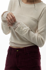  LAYERED BUTTON T (IVORY)