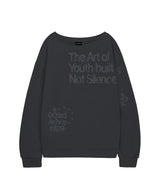 The Art of Youth Overfit Off-Shoulder Sweatshirt - CHARCOAL