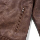 HADES BROWN WAX BIKER JACKET