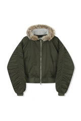 Flight padding fur hood jumper