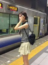 Eileen Stripe Collar Sleeveless T-shirt