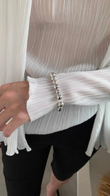 Silver ball@ball@ball bracelet