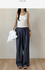 About Banding Wide Denim Pants
