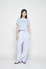 25SS ストライプセットアップルーズフィットパンツ ブルー