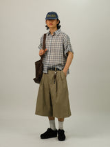 RU Cotton Two-tuck Bermuda Slacks