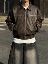 ROOM LEATHER PADDED JACKET
