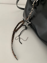Leopard Double Star Drop Keychain