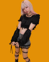 lace toto denim skirt (속바지/2color)