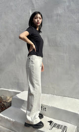 HEMLINE WHITE DING DENIM PANTS code 25010