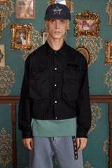 POCKET ARGYLE SHORT JACKET / BLACK