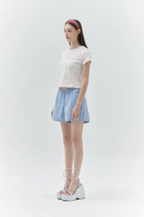 KIRSH PLAIN CHERRY SEMI CROP T-SHIRT - WHITE