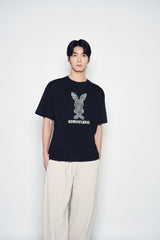 25SS STRIPE RABBIT SHORT SLEEVE T-SHIRT BLACK