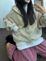 フリースビビットピグメントワイドロングバルーンオーバーパンツ🩶❤🖤3カラー