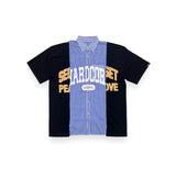 "COLLEGE" RECONSTRUCTED SHIRT COLLAR S/S T-SHIRT