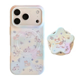 フラワー キャット マグネティック iPhone ケース