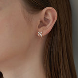 [925 SILVER] シンプルリボンピアス (2colors)
