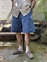 Basic wide denim shorts