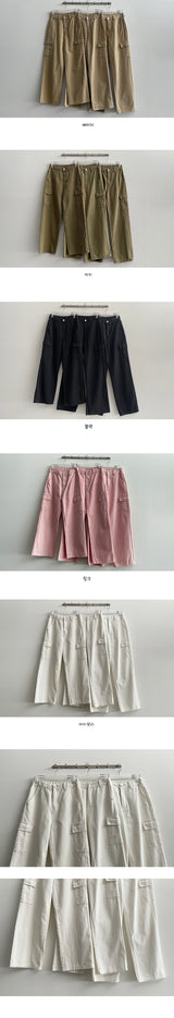 [3-tier length] [S–2XL] ドゥワタンタンコットンワイドカーゴパンツ (5 colors)