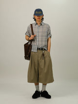 RU Cotton Two-tuck Bermuda Slacks
