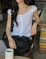 Lao Punching Ruffle Blouse