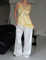 Silk Satin Long Wide Pants