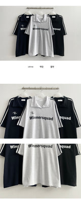 RUTOM ツーラインカラー半袖Tシャツ