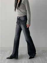 [unisex] 641 cat-washed bootcut denim pants
