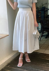Shooly Pintuck Banding Flare Long Skirt