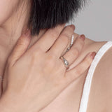 Silver 925 Heart drawing bold ring2