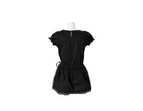 Poly Lace Ribbon Short Sleeve Blouse One Piece