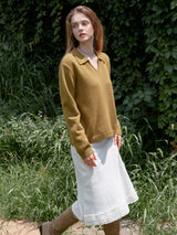 SERIN v-neck collar wool knit