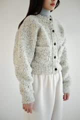Boucle wool cardigan, Oatmeal