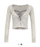 Sophia Check Top Cardigan Set
