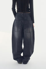 Darnel curved denim pants