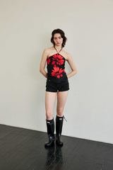  FLUTTER HALTERNECK / RED
