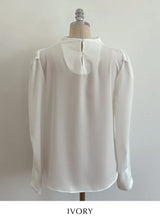 Nubet Half-Neck Drape Puff Blouse