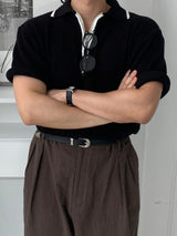 Tarry semi zip-up knitwear