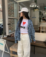 (Unisex)デストロイドチェックシャツ