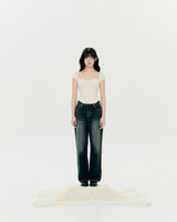 DEAR SHIRRING BUTTON TOP (CREAM)