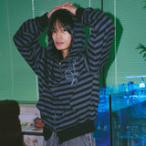 Untitled Starrynight Stripe Hood Zip Up Black