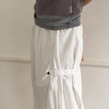 Todder side snap button nylon wide pants
