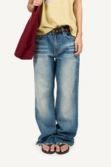 Low Hem Vintage Flare Denim Pants
