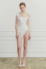 MEMORY WRAP SKIRT white