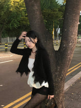 Tweed Fringe Cardigan Jacket